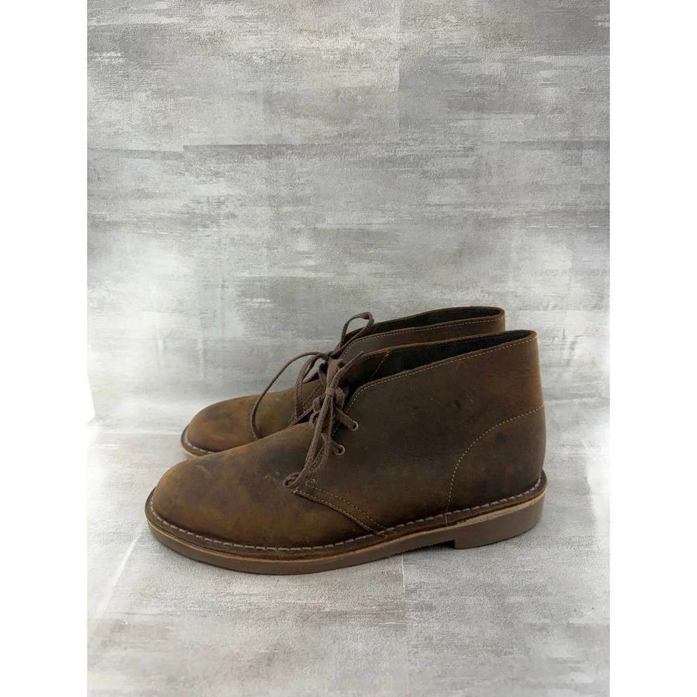 Clarks Bushacre 2 Men Beeswax Brown Leather Chukka Boots 26082286 Size 10M